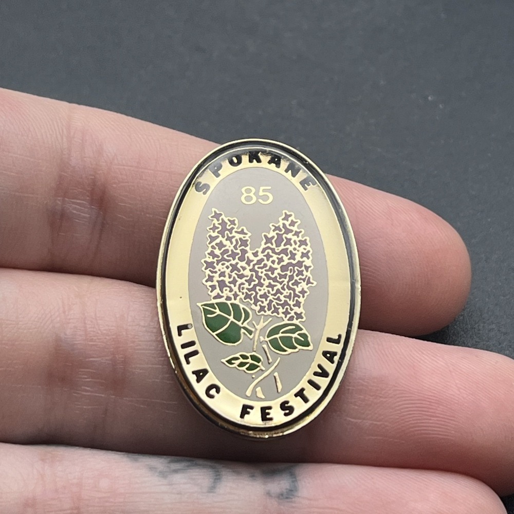 1985 Spokane Washington Lilac Festival Lapel Hat Pin
